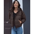 thumbnail image 2 of Cropped Puffer Jacket Women Pioneer Camp Waterproof Hood Short, 2 of 6