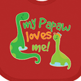 thumbnail image 4 of Inktastic My Papaw Loves Me dinosaur Boys Baby Bib, 4 of 4