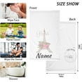 thumbnail image 3 of Eiffel Tower Rose Flowers Leaves Custom Cotton Towels Set 2 Pcs Absorbent Personalized Name Hand Towel Face Towels Kitchen Towels Bath Towels for Bathroom Laundry Room Kitchen 16 x 28 Inches, 3 of 7