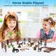 thumbnail image 3 of Juego de establo de caballos para niños, juego de club de caballos de simulación, que incluye vallas de granja, figuras de caballos, pesebre, herramientas de granja, juguetes para puestos de caballos, 3 of 6
