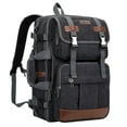 thumbnail image 1 of Mochila de viaje WITZMAN Canvas para hombre con portátil de 17 pulgadas, color negro, 1 of 8