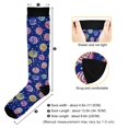 thumbnail image 3 of FORMRS Womens Knee High Socks Casual Long Thick Travel Daily Wear, 1 Pair, Blue Colorful Candies, 3 of 6