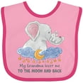 thumbnail image 3 of Inktastic My Grandma Loves Me to the Moon and Back Elephant Family Boys or Girls Baby Bib, 3 of 4