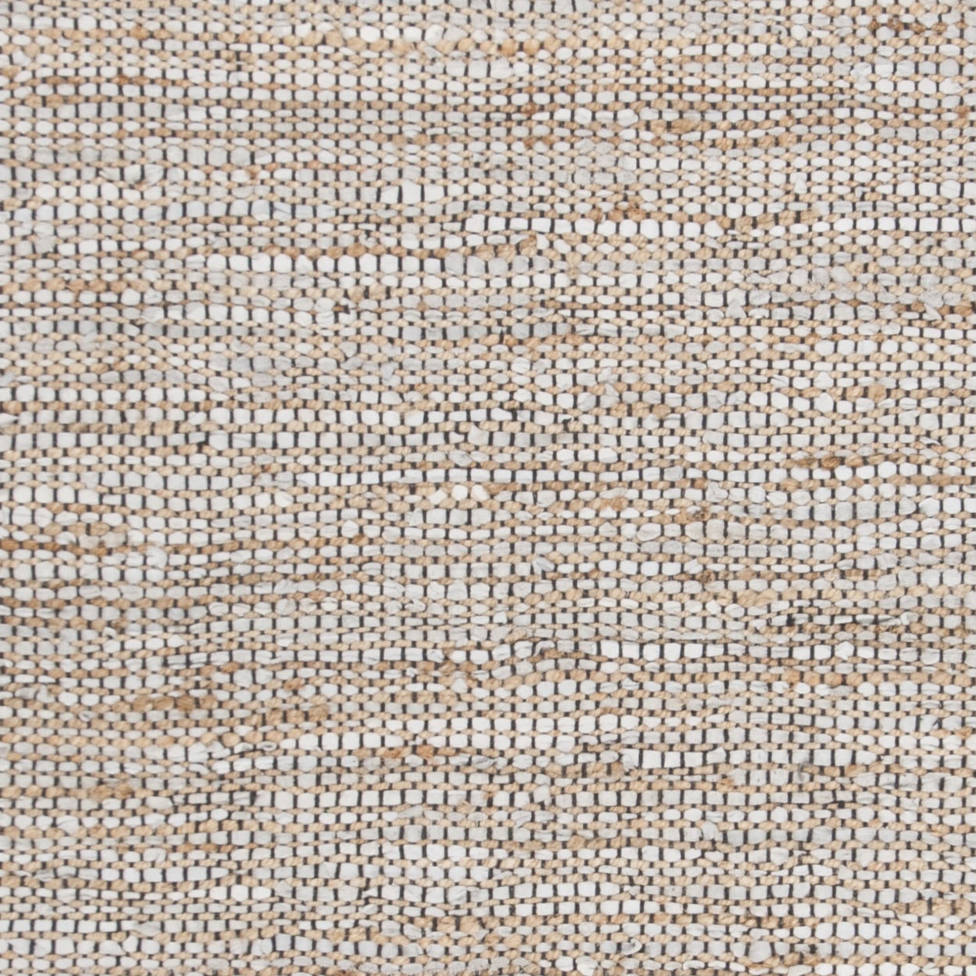 SAFAVIEH Vintage Leather Zharko Solid Braided Fringe Area Rug, Silver, 6' x 6' Square