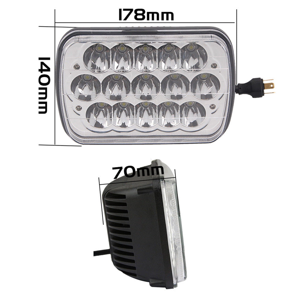 7X6" LED HID  Light Bulbs Crystal Clear Sealed Beam Headlamp Headlight Pair