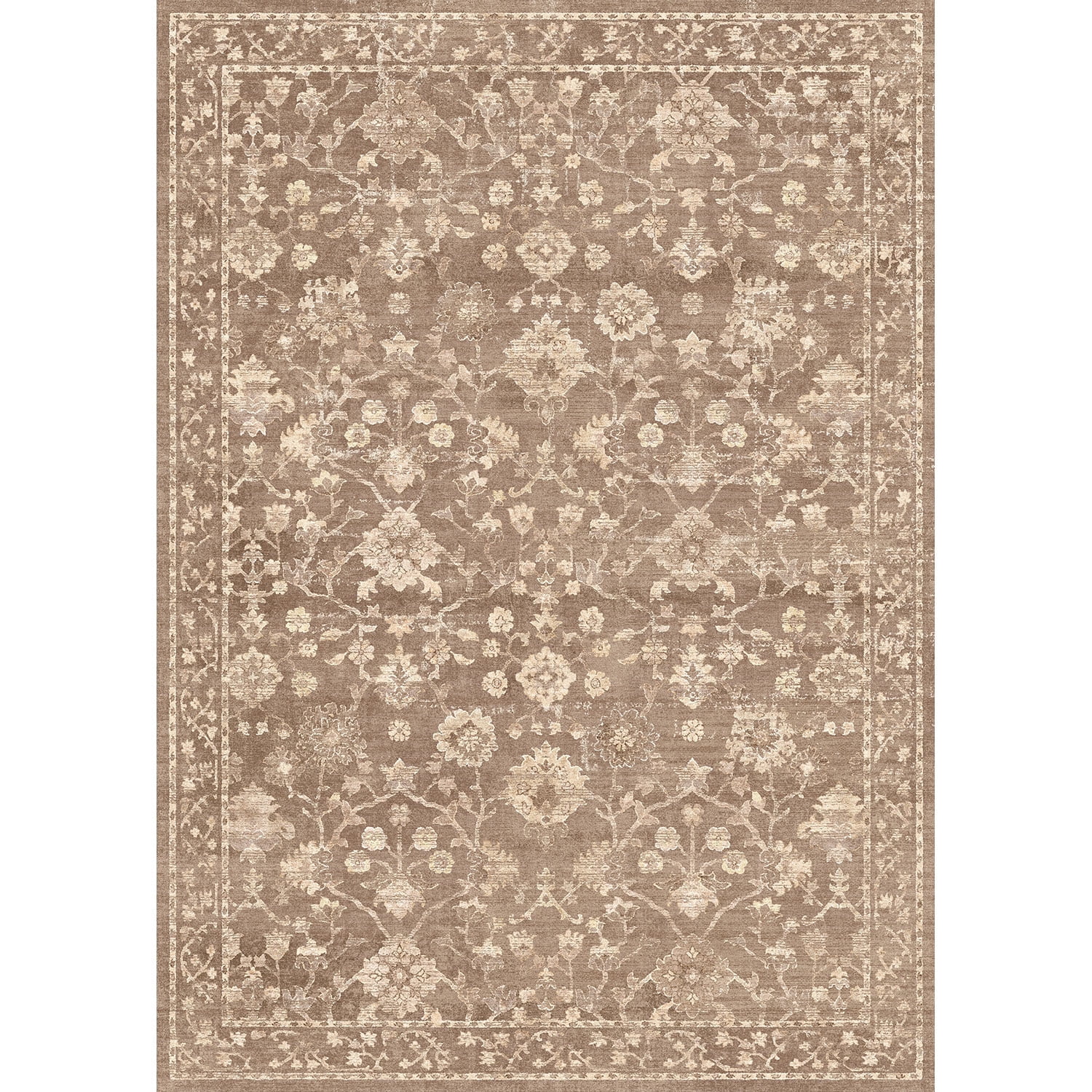 BERTHMEER 2'×6' Runner Rugs for Hallway Kitchen Entryway Bedroom Bathroom Entrance Oriental Floral Vintage Farmhouse Machine Washable Non-slip Traditional Distressed rugs, Brown