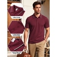 thumbnail image 4 of Cadmus Mens Polo Shirts Quick Dry Short Sleeve Golf T Shirt Performance Moisture Wicking Casual Workout,8602,Black+Navy Blue+Red,XL, 4 of 7
