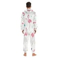 thumbnail image 5 of 1 Piece Adult Onesie Pajamas Cozy & Loose-Fit Sleepsuit Loungewear with Pockets Cute Flamingo Pattern Medium, 5 of 7