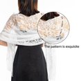 thumbnail image 2 of Bufanda chal de encaje calado para mujer: elegante accesorio para cenas, poliéster, 185 x 65 cm, estilo versátil., 2 of 5