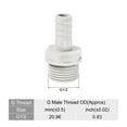 thumbnail image 5 of Uxcell Hose Barb Fitting 11mm Barbed G1/2 Male Thread, 6 Pack Pipe Connector, Grey, 5 of 6