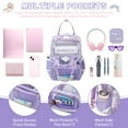 thumbnail image 3 of Soda Candy Clear Backpack Heavy Duty Stadium Approved PVC School Transparent Backpacks, Purple Unicorn, 3 of 10
