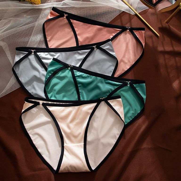 Women's Mulberry Silk Panties Silk Sexy Bikini Silk Briefs Satin Underwear  2pcs
