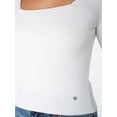 thumbnail image 6 of Celebrity Pink Women's Long Sleeve Square Neck Rib Top, Size XS-XXXL, 6 of 7