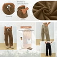 thumbnail image 3 of SUNBS Womens Corduroy Pants Fall Barrel Linen Pant Winter Casual Wide Leg Pants Womens Cargo Pants with Pockets, 3 of 7