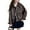 Brown, variant on Girls' Leather Jacket, Zip-Up Windproof Outerwear with Stand Collar, Open Front Design for Toddlers & Big Kids 3-14 Years