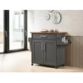 thumbnail image 2 of Hodedah Kitchen Cart with Spice Rack plus Towel Holder, Grey-Oak, 2 of 7