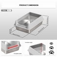 thumbnail image 5 of Stainless Steel Litter Box, Semi Enclosed High Side Cat Litter Box, Top Entry Litter Boxs for Senior Cats, Leak-Proof, Non-Sticky, Ideal for Indoor Cats Kitten, Gray/XL, 5 of 7