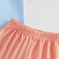 thumbnail image 7 of JUMESGU Baby Hawaiian Outfit Boy Toddler Baby Boy Easter Outfit Carrot Cotton Short Sleeve Button Down Shirt and Shorts Set Summer Clothes 2-4T Blue,18-24 Months, 7 of 7