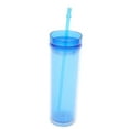 thumbnail image 1 of Vaso con tapa y pajita a juego, vaso de plástico de 16 oz, vaso de plástico transparente doble, vaso con boquilla recta, vaso deportivo de verano, 1 of 3