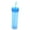 Blue, variant on Eqslft 16OZ Double Wall Clear Tumbler, Straight Body Acrylic Cup with Straw, Summer Reusable Cold Drink Cup for Iced Coffee, Smoothies & Parties