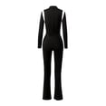 thumbnail image 3 of Womens Snow Suit Warm Winter Waterproof Insulated Snowsuit One Piece Ski Jumpsuit Front Zip Pockets Fashion Overall Black L, 3 of 8