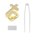 thumbnail image 3 of Unique Bargains 1 Set Fake Teeth Grills Fashion Cross for Hip Hop Gift Gold Tone, 3 of 6