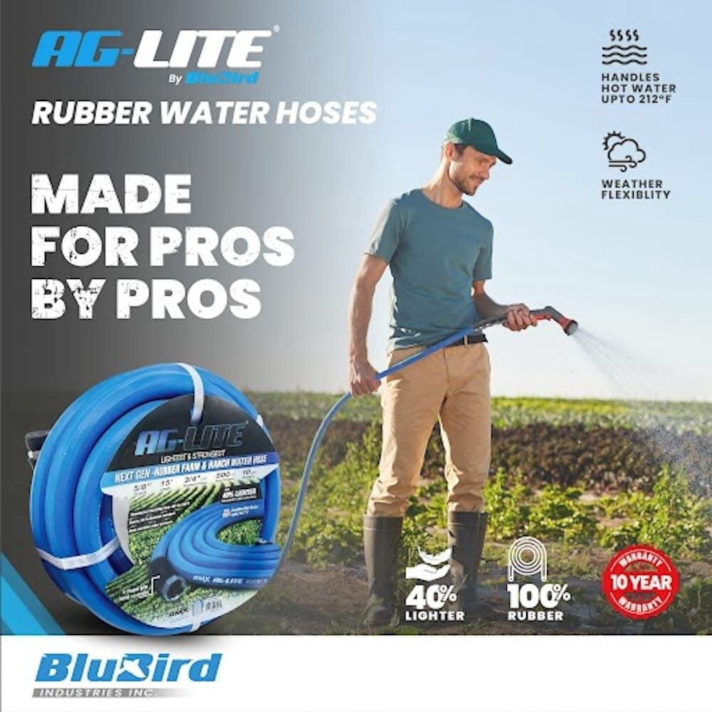 Blubird Ag-Lite 1 Inch X 6 Ft. Rubber Lead In Water Hose