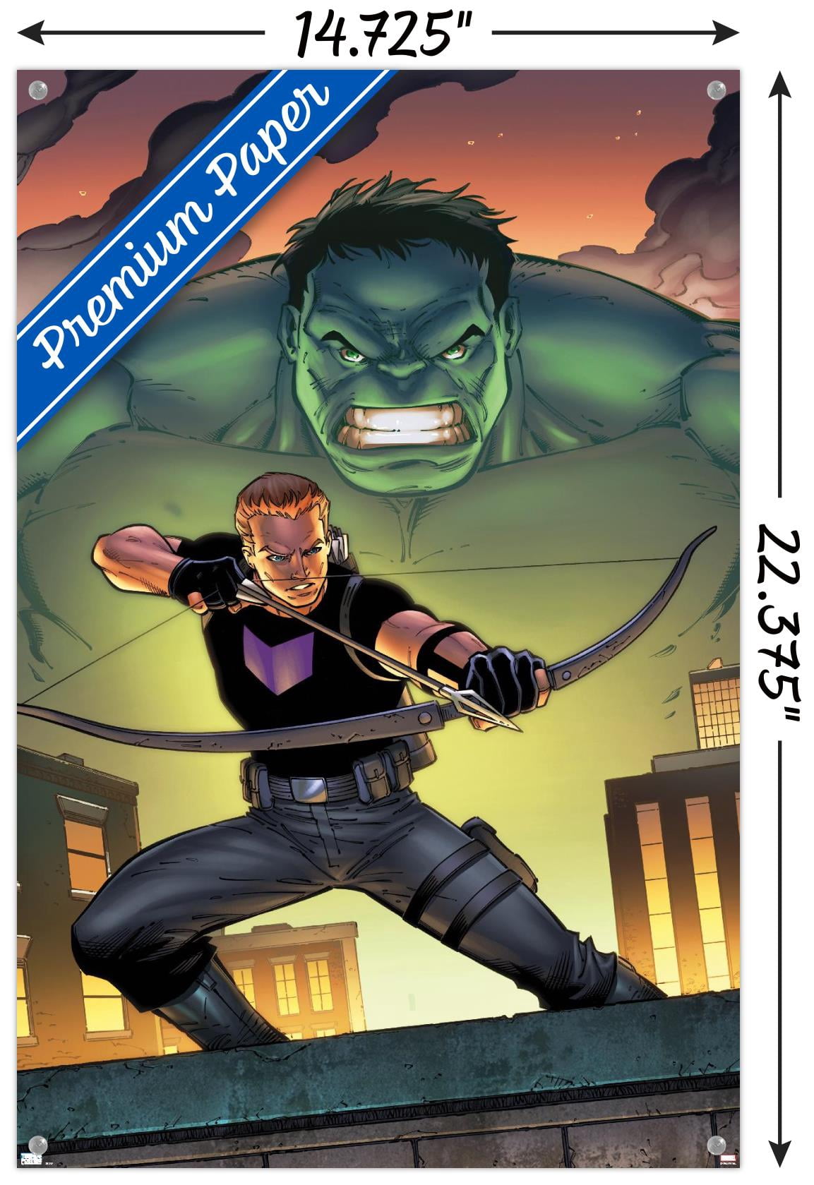 Marvel Comics - Hawkeye and Hulk - The Accused #1 Wall Poster with Pushpins, 14.725" x 22.375"