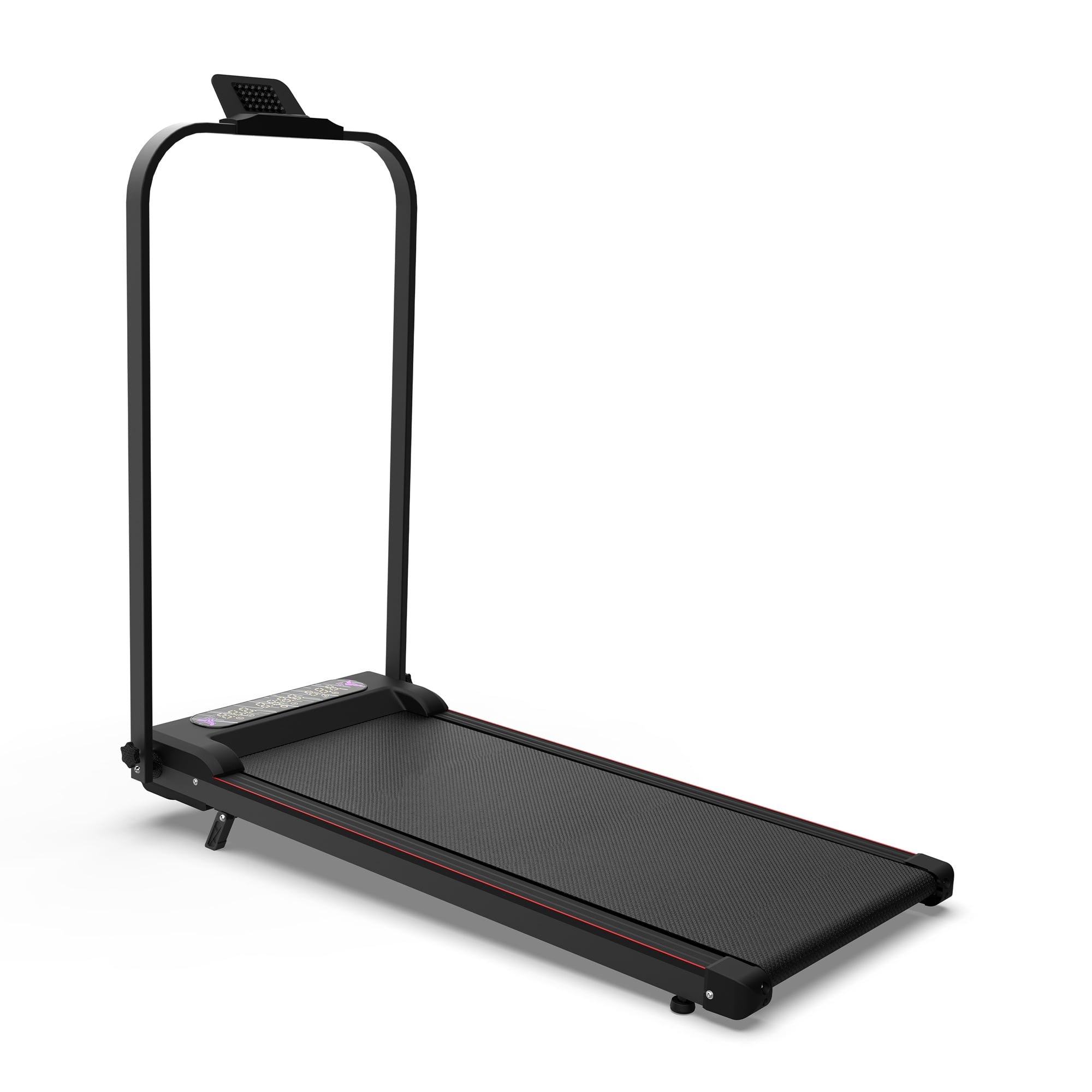 Kdymod Foldable Treadmill with Vibration Function,2 in 1 Walking Treadmill with Handle Bar & Incline,Under Desk Walking Pad with LED Display & Remote,300 Lbs Capacity,Black