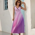 thumbnail image 5 of Purple Pink Modern Art Sleeveless Dress Dresses Women Summer Evening Dresses Ladies Bohemia Long Dresses, 5 of 9
