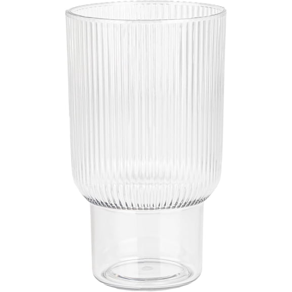 Clear Tumblers Ribbed 6 pack Elegant Wine Glasses Stemless Palstic 12 oz Plastic Cups