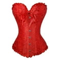 thumbnail image 1 of Dewadbow Women Lace Corsets Brocade Waist Brocade Overbust Lingerie Bustier, 1 of 6