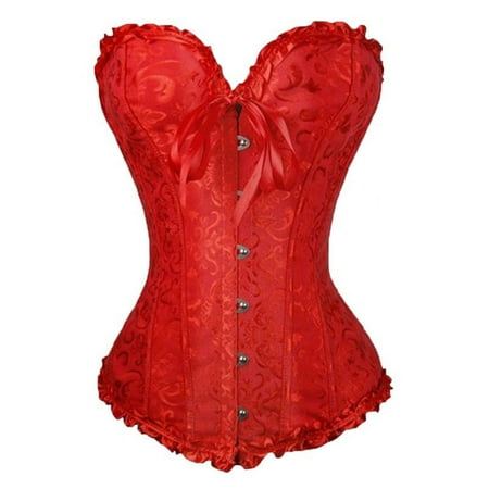 

One Opening Women Lace Corsets Brocade Waist Brocade Overbust Lingerie Bustier
