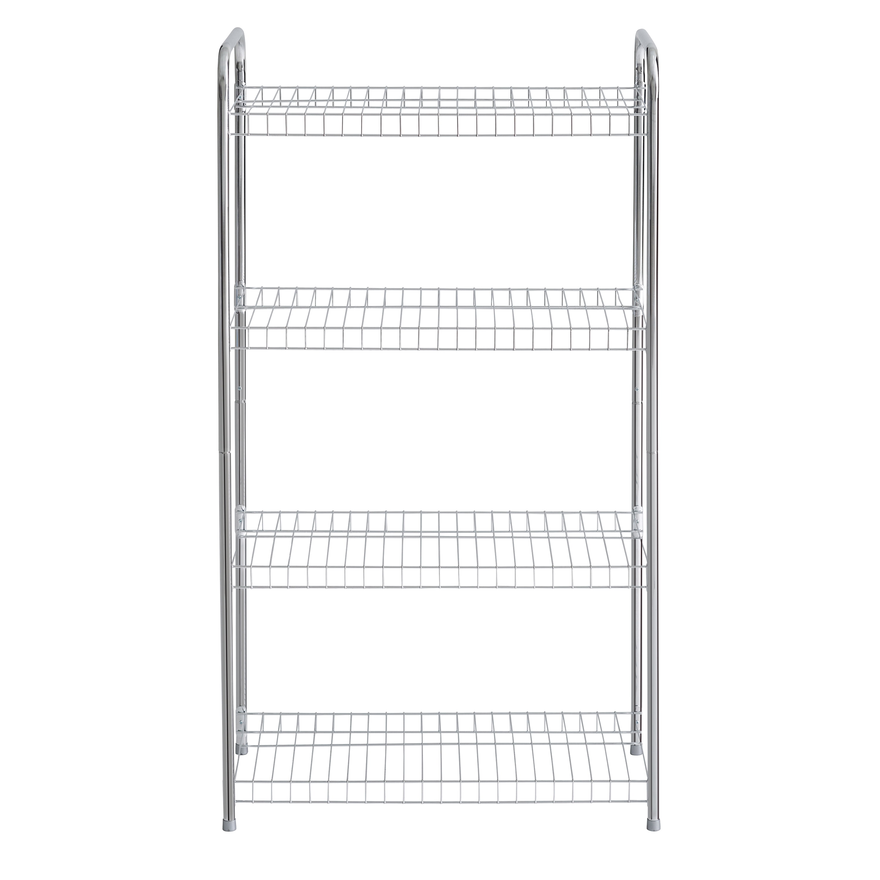 Rubbermaid 4-Tier Heavy Duty Wire Shelf, Satin Nickel, Easy Assemble with  Hardware Included, for Food/Laundry/Closet Home Storage Use