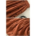 thumbnail image 5 of Women Half Length Pleated Skirt Cotton Linen Retro Elastic Waist, 5 of 5