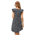thumbnail image 2 of CALIPESSA Womens Summer Dalmatian Print Ruffle Trim Round Neck Sleeveless A Line Pocket Casual Dress, 2 of 5