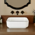 thumbnail image 5 of KES Square Countertop Bathroom Vessel Sink Black Trim Design, 15 Inch White Vessel Sink for Bathroom, Modern Ceramic Above Counter Bathroom Vanity Sink, Porcelain, WMVSS136, 5 of 9