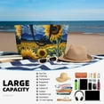thumbnail image 5 of Daiia Starry Sky Sunflower Beach Travel Bag - Water-Resistant Beach Bag, Lightweight Tote with 7 Pockets for Women and Men - Gym,Pool,Camping,Reusable Grocery Bag, 5 of 7