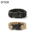 thumbnail image 2 of Bracelet Set for Men Women Bracelets Rope Braided with Parachute Cord for Emergency Outdoor Survival - Black+khaki, 2 of 5