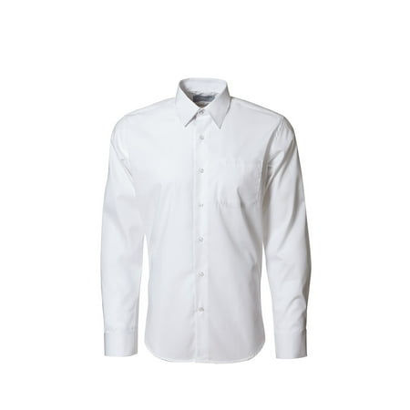 White Laydown Tuxedo Shirt - Men's White Laydown Collar Microfiber Tuxedo Shirt