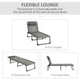 thumbnail image 4 of Patio Furniture Outsunny Reclining Chaise Lounge Chair, Portable Sun Lounger, Folding Camping Cot, with Adjustable Backrest and Removable Pillow, for Patio, Garden, Beach, Grey,Patio Chairs, 4 of 9