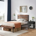 thumbnail image 5 of VECELO 3-piece Bedroom Set, Metal & Wood Platform Bed with Set of 2 Nightstand, Twin Size, 5 of 10