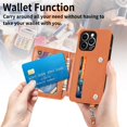 thumbnail image 3 of Decase for iPhone 14 Pro Wallet Case with Card Holder,RFID Blocking,Kickstand,Wrist Strap,Fit Magnetic Car Mount Luxury Leather Back Flip Cover Case for iPhone 14 Pro, Brown, 3 of 8