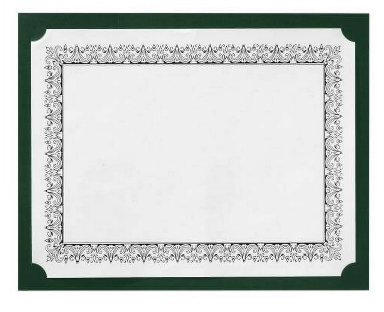 LUXPaper Certificate Holders for 8 1/2 x 11 Documents, 100 lb, Green Linen, 25 Pack, Holder Size 9 1/2 x 12