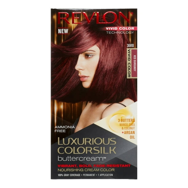 Revlon Luxurious ColorSilk Buttercream Hair Color, Vivid Red Burgundy