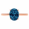thumbnail image 7 of Solitaire Engagement Ring for Women - 2.5ct Natural London Blue Topaz in 14K Rose Gold Promise Ring, 7 of 7