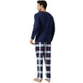 thumbnail image 2 of Winter new men's long-sleeved long pants set with printed check pattern, suitable for home wear and can be worn outside., 2 of 6
