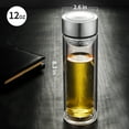 thumbnail image 2 of PARACITY Tea Tumbler with Infuser,Double Wall Glass Travel Tea Mug with Stainless Steel Filter 12oz, 2 of 6