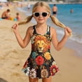 thumbnail image 4 of chaqlin Boho Bright Blossom Lion Swimwear for Girl,One-Pieces Bathing Suit Cute Ruffle Girl Swim Dress Quick Drying Soft Animal Print Bathing Suit Hawaiian Beachwwer,12-13Y, 4 of 7