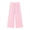 thumbnail image 5 of Womens Polka Dot Pants High Waist Pleated Wide Leg Summer Casual Flowy Lounge Trousers with Pockets for Travel,Pink,M, 5 of 6